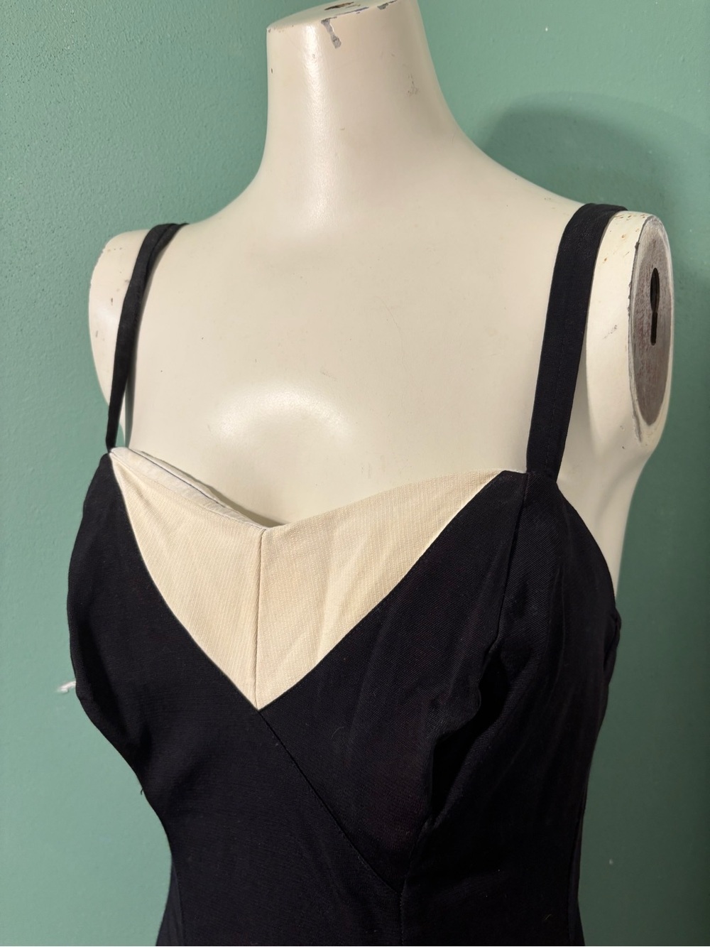 Vintage 1950’s Black and Cream Catalina Swimsuit - Picture 5 of 6